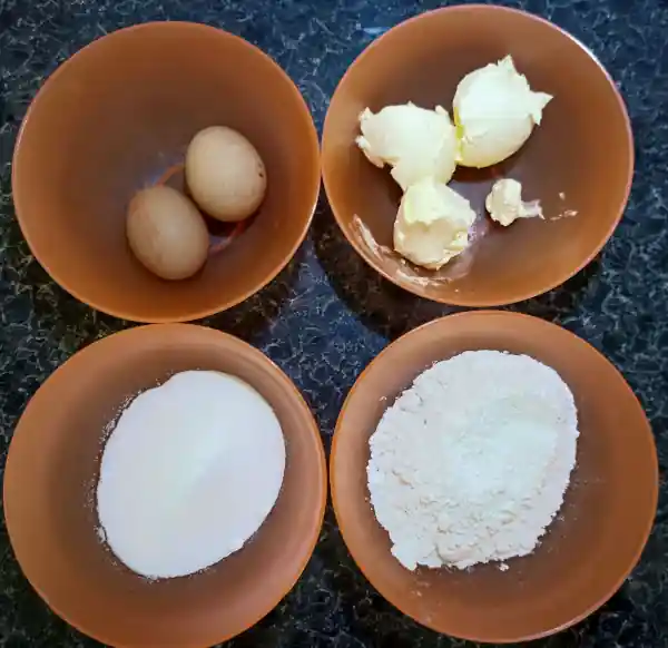 Eggs, Butter, Flour and Sugar