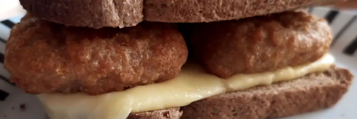 air fryer spam fritters in bread with cheese