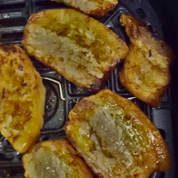air fried succulent pork belly slices